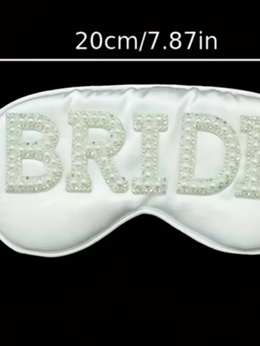 Bridal Embellished White Satin Sleep Mask - BRIDE